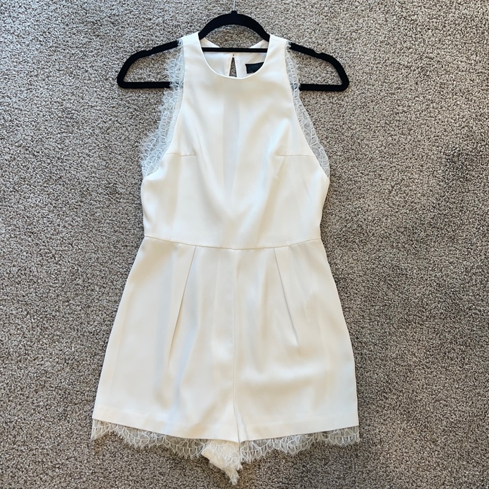 Adorable TopShop White romper with lace detail